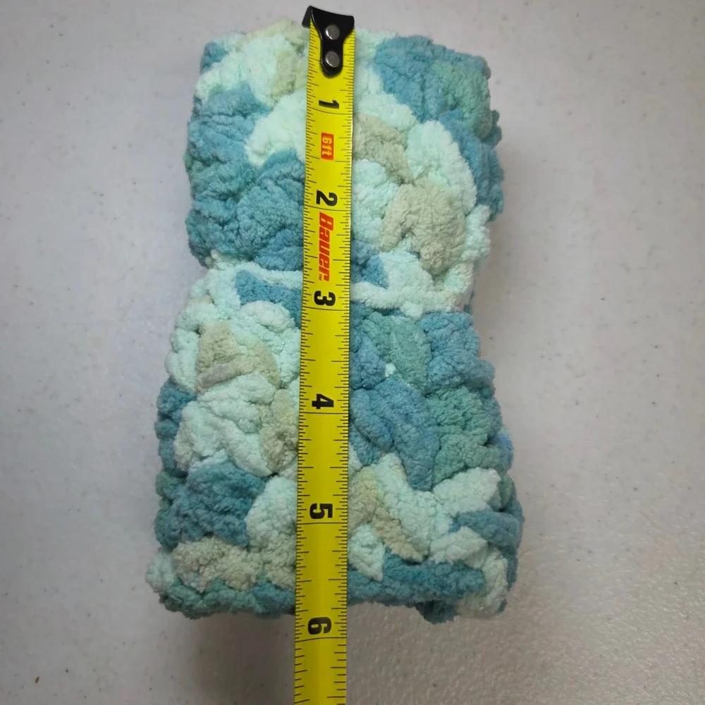 Mollys Trading Post Youth Fingerless Gloves Blue Green Crochet